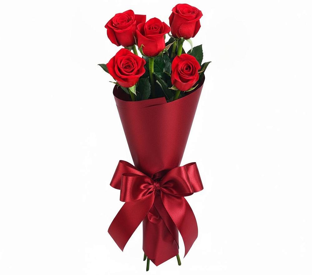 Букет 5 Красных роз Эдлесс Лав в Кировграде