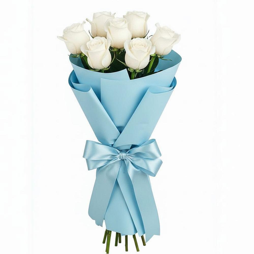 Букет 7 белых роз Проуд в Кировграде