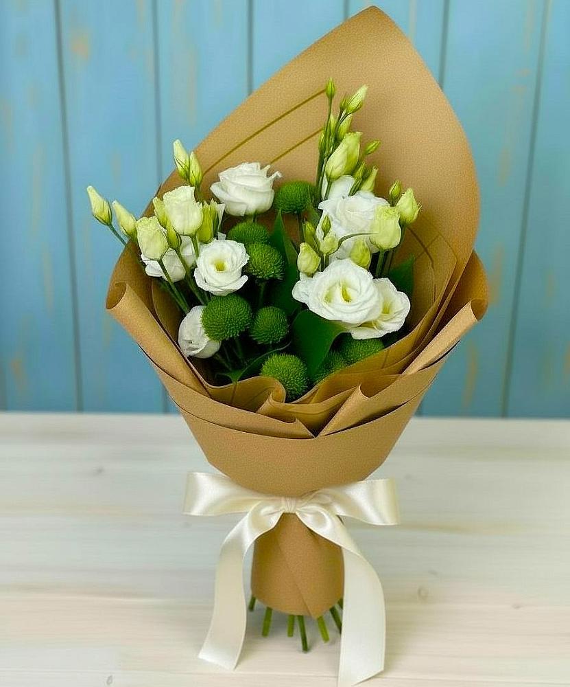 Букет цветов из: Хризантемы и Лизиантусы в Кировграде