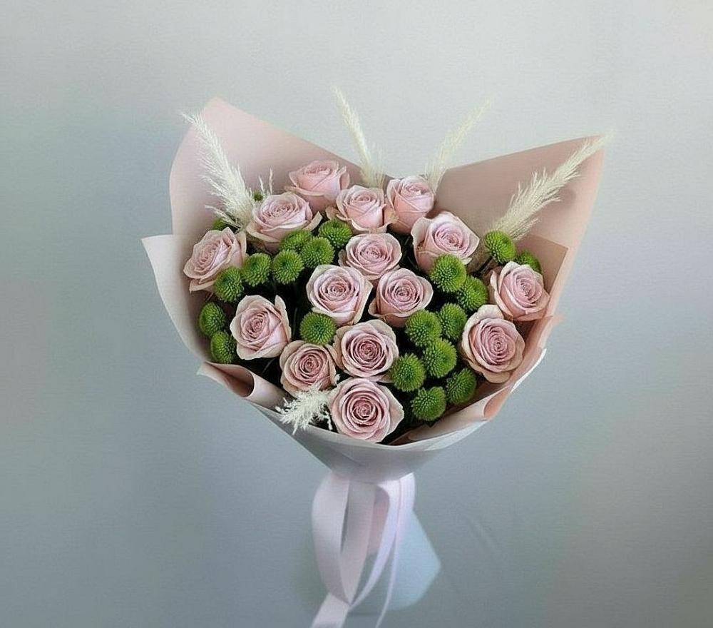 Букет цветов из: Розы и Хризантемы в Кировграде