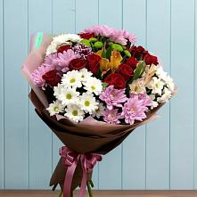 Букет цветов из:  Розы, Хризантемы и Альстромерии в Кировграде